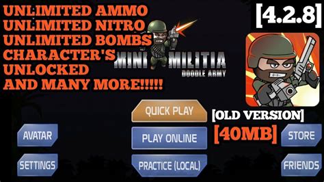 mini militia old version unlimited ammo|Mini Militia Mod Apk Unlimited Ammo and Nitro (v5.3.7).